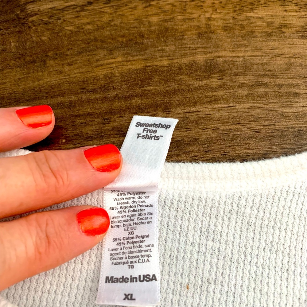 American Apparel Long Sleeve Henley Made in USA